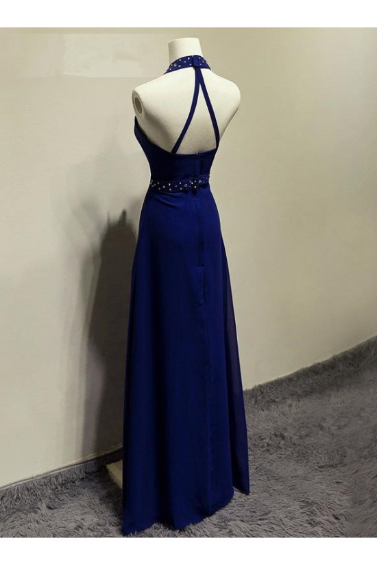 Long Blue Beaded Prom Formal Evening Party Dresses 3021173