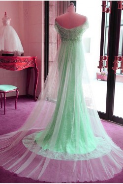 Mermaid Off-the-Shoulder Mint Green Lace Tulle Prom Formal Evening Party Dresses 3021174