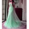 Mermaid Off-the-Shoulder Mint Green Lace Tulle Prom Formal Evening Party Dresses 3021174