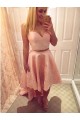 High Low Short Pink Lace Prom Formal Evening Party Dresses 3021178