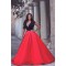 Cap Sleeves Black Red Long Prom Formal Evening Party Dresses 3021186