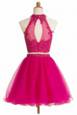 Beaded Lace Two Pieces Short Prom Homecoming Cocktail Graduation Dresses 3021188