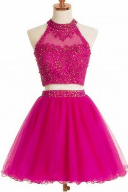Beaded Lace Two Pieces Short Prom Homecoming Cocktail Graduation Dresses 3021188