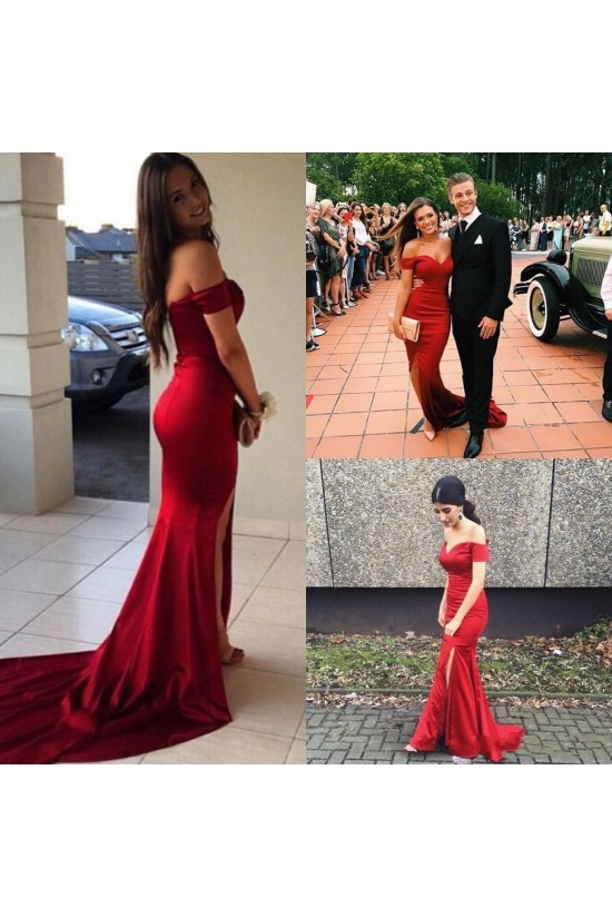 Mermaid Off-the-Shoulder Long Prom Formal Evening Party Dresses 3021192