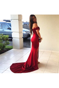 Mermaid Off-the-Shoulder Long Prom Formal Evening Party Dresses 3021192