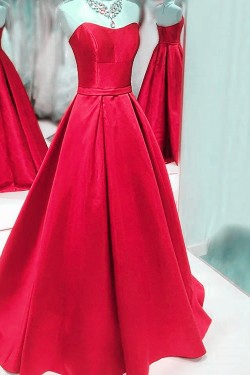 Long Blue Satin Prom Formal Evening Party Dresses 3021195