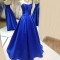 Long Blue Satin Prom Formal Evening Party Dresses 3021195