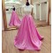 Long Pink Cap Sleeves Lace Prom Formal Evening Party Dresses 3021204
