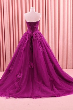 Ball Gown Lace Appliques Long Prom Formal Evening Party Dresses 3021207