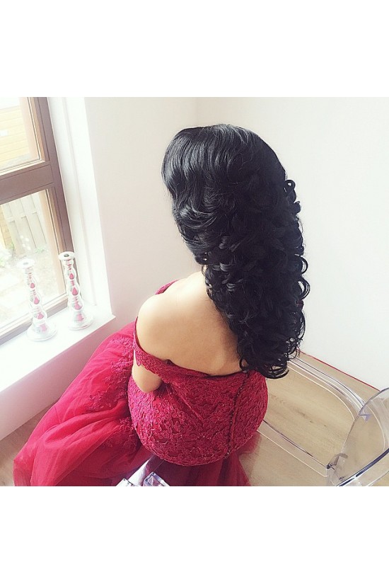 Mermaid Off-the-Shoulder Lace Appliques Prom Formal Evening Party Dresses 3021208