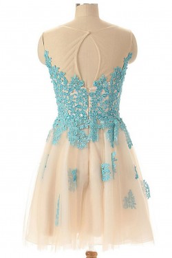 A-Line Off-the-Shoulder Lace Appliques Prom Evening Homecoming Cocktail Dresses 3020121