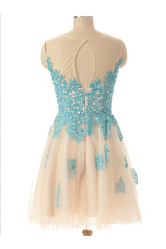 A-Line Off-the-Shoulder Lace Appliques Prom Evening Homecoming Cocktail Dresses 3020121