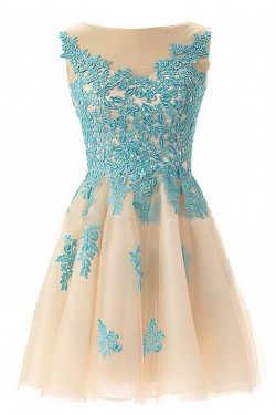 A-Line Off-the-Shoulder Lace Appliques Prom Evening Homecoming Cocktail Dresses 3020121