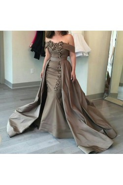 Mermaid Off-the-Shoulder Silver Long Prom Formal Evening Party Dresses 3021210