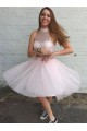 Beaded Two Pieces Short Pink Prom Evening Homecoming Cocktail Dresses 3020123