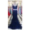 Beaded Two Pieces Navy Prom Formal Evening Party Dresses 3021235