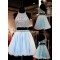 Beaded Two Pieces Short Blue Prom Evening Homecoming Cocktail Dresses 3020124