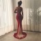 Sexy Deep V-Back Mermaid Lace Long Red Prom Formal Evening Party Dresses 3021240