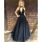 Long Black V-Neck Prom Formal Evening Party Dresses 3021242