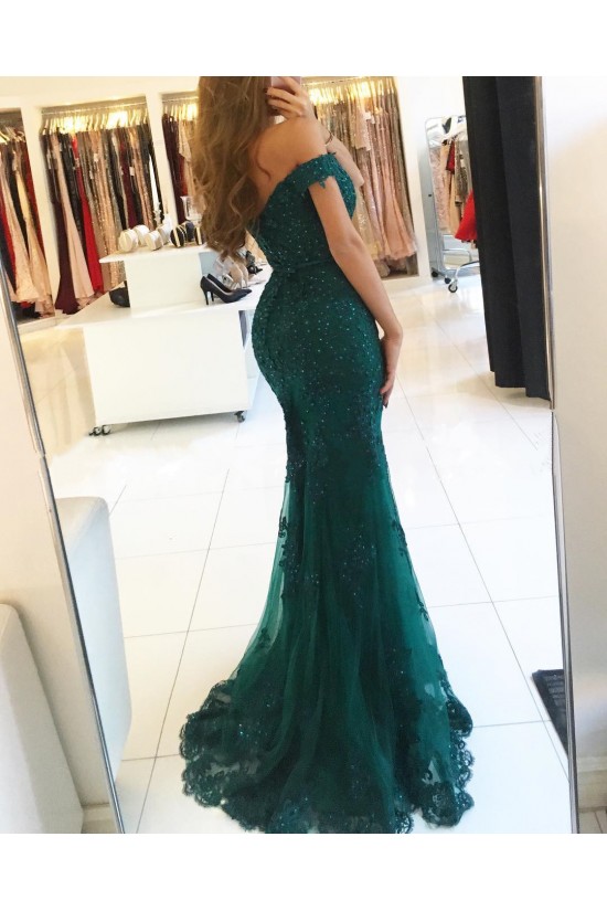 Mermaid Off-the-Shoulder Beaded Lace Appliques Long Prom Formal Evening Party Dresses 3021243 Mermaid Off-the-Shoulder Beaded Lace Appliques Long Prom Formal Evening Party Dresses 3021243