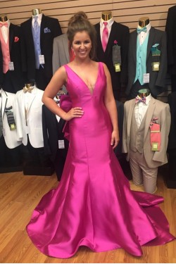 Long V-Neck Prom Formal Evening Party Dresses 3021245