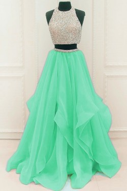 Two Pieces Beaded Prom Formal Evening Party Dresses 3021246