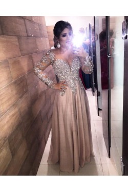 Long Sleeves Lace Prom Formal Evening Party Dresses 3021253