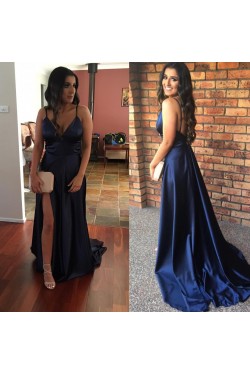 Sexy Spaghetti Straps Prom Formal Evening Party Dresses with Slit 3021258