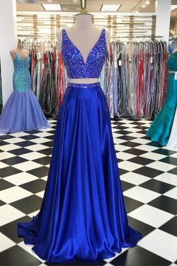 Beaded Two Pieces Prom Formal Evening Party Dresses 3021263