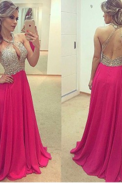 Sexy Beaded Chiffon Prom Formal Evening Party Dresses 3021269