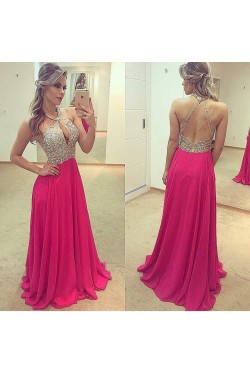 Sexy Beaded Chiffon Prom Formal Evening Party Dresses 3021269