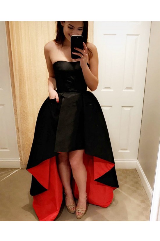 High Low Strapless Black Red Prom Homecoming Cocktail Graduation Dresses 3021273 High Low Strapless Black Red Prom Homecoming Cocktail Graduation Dresses 3021273