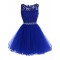 Beaded Short Royal Blue Lace Appliques Tulle Prom Evening Homecoming Cocktail Dresses 3020128