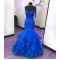 Mermaid Long Blue Lace Appliques Prom Formal Evening Party Dresses 3021284