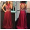Beaded Two Pieces Long Prom Formal Evening Party Dresses 3021293