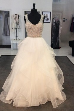 Beaded Tulle Ball Gown Prom Formal Evening Party Dresses 3021295