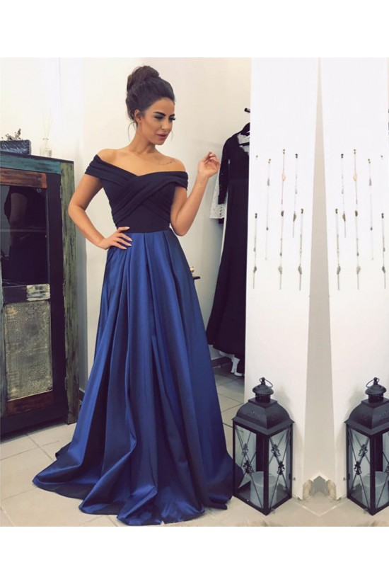 Long Blue Off-the-Shoulder Prom Formal Evening Party Dresses 3021298 Long Blue Off-the-Shoulder Prom Formal Evening Party Dresses 3021298
