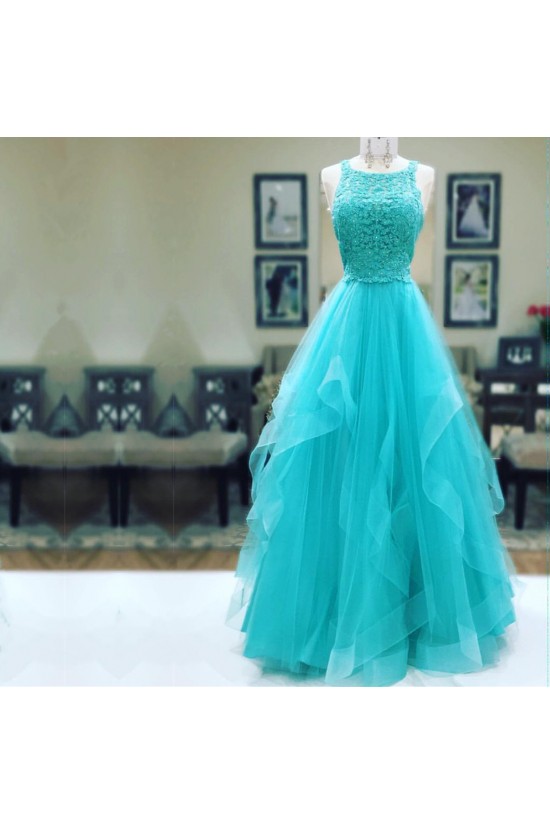 Long Lace Tulle Prom Formal Evening Party Dresses 3021302 Long Lace Tulle Prom Formal Evening Party Dresses 3021302