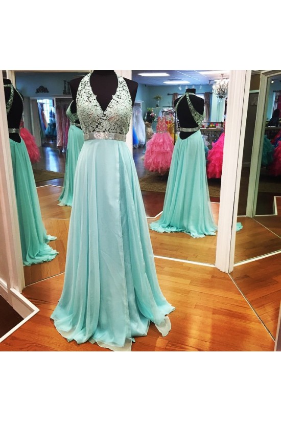 A-Line V-Neck Lace Chiffon Prom Formal Evening Party Dresses 3021306 A-Line V-Neck Lace Chiffon Prom Formal Evening Party Dresses 3021306