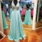 A-Line V-Neck Lace Chiffon Prom Formal Evening Party Dresses 3021306