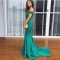 Long Green Mermaid Off-the-Shoulder Prom Formal Evening Party Dresses 3021310