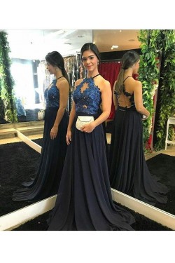 Lace and Chiffon Two Pieces Prom Formal Evening Party Dresses 3021315