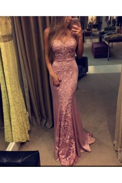 Mermaid Sweetheart Lace Long Prom Formal Evening Party Dresses 3021316