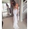 Long White Mermaid V-Neck Prom Formal Evening Party Dresses 3021318