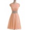Short Pink Beaded Sleeveless Bridesmaid Prom Dresses Evening Gowns 3020132