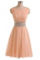 Short Pink Beaded Sleeveless Bridesmaid Prom Dresses Evening Gowns 3020132