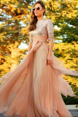 Elegant Chiffon and Sequins Long Prom Formal Evening Party Dresses 3021328
