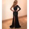 Long Black One-Sleeves Sequins Prom Formal Evening Party Dresses 3021329