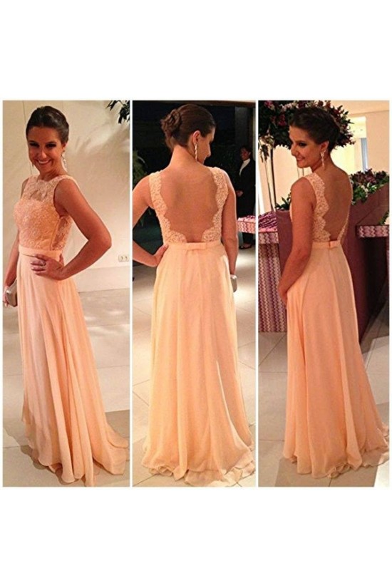 A-Line Chiffon Lace See Through Back Long Prom Evening Formal Dresses 3020133 A-Line Chiffon Lace See Through Back Long Prom Evening Formal Dresses 3020133