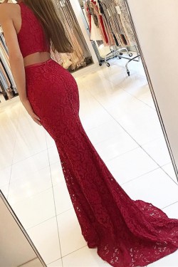 Mermaid Sleeveless Lace Long Prom Formal Evening Party Dresses 3021330